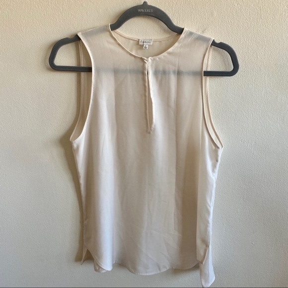aritzia Babaton Key Slit Cream Sleeveless Blouse - Picture 1 of 4